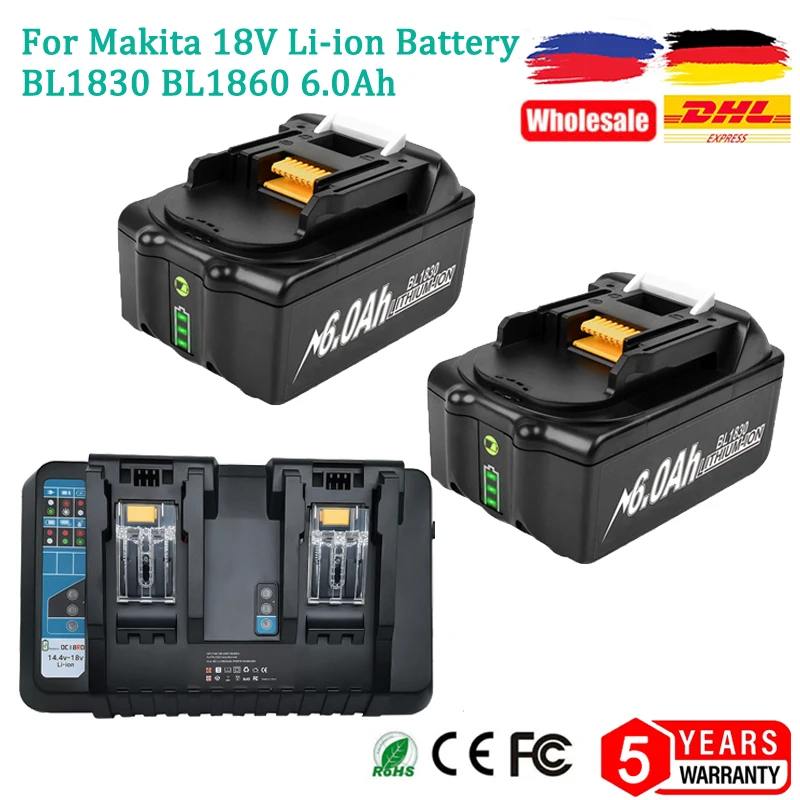 2X Akku Für Makita 18V 5,5Ah Li-ion Ersatzakku für Makita Akku 18V