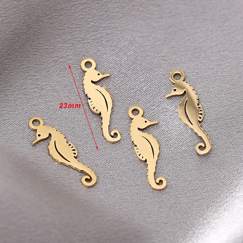 

10pcs Stainless Steel 23mm Charm Tropical Marine Life Seahorse Pendant For DIY Animal Jewelry Making Findings Gifts Accessories