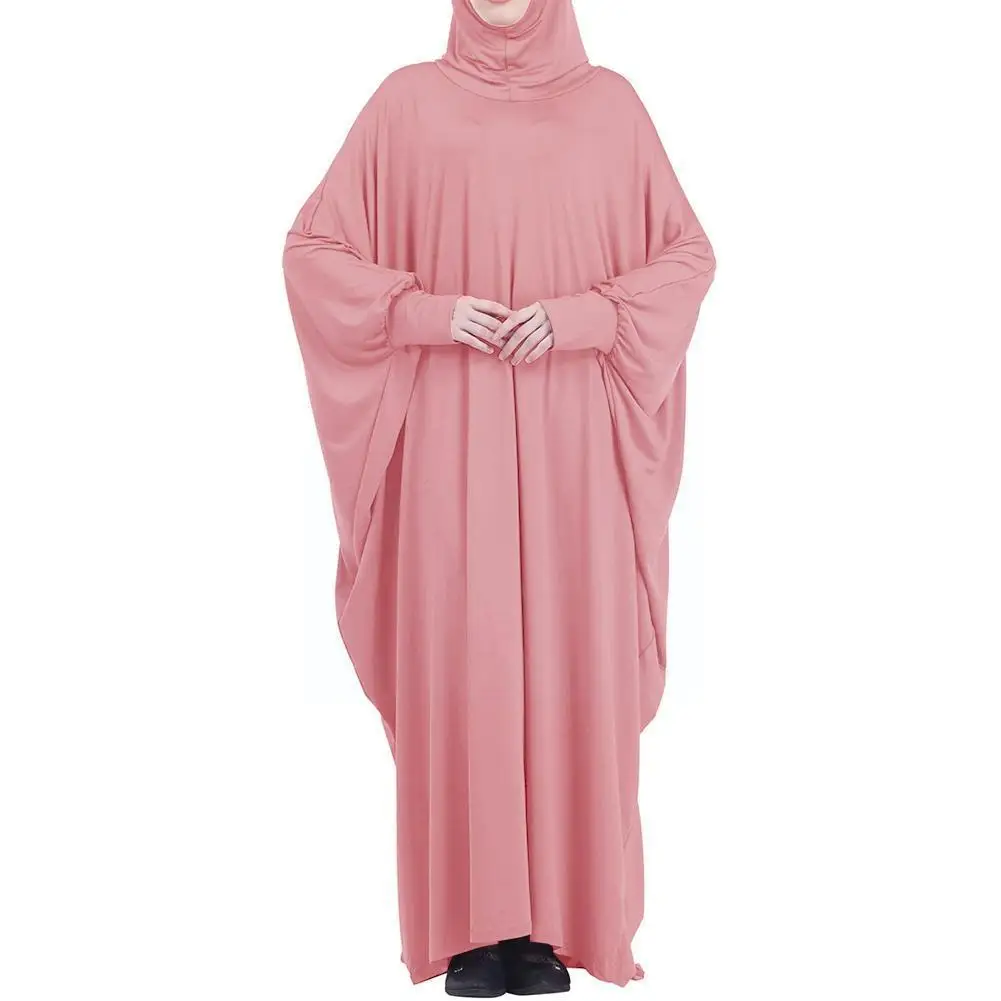 Ramadan Muslim One Piece Prayer Hijab Dress Garment Women Jilbab Jilbab Hooded Abaya Islam Dubai Cover Niqab Modest Robe Fu V9z0