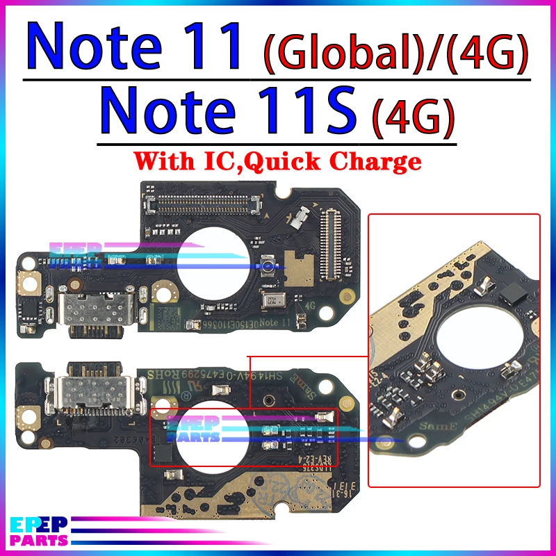 Port Jack Dock Connector Flex Cable for Xiaomi Redmi Note 10 10A 10C 10S 10X 11 11E 11S Pro Plus 4G 5G Charging Board