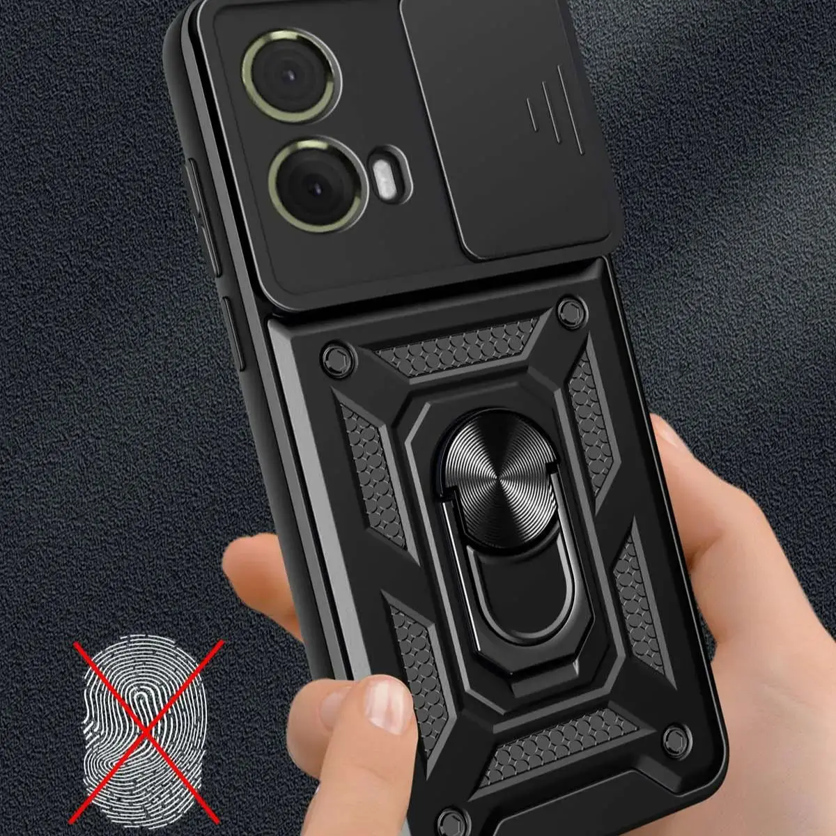 Armored Protective Shell with Magnetic Ring and Camera Protection