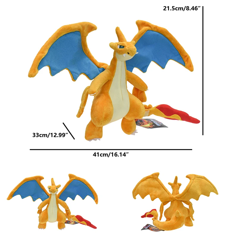 10 Styles Pokemon Dynamax Charizard Plush Toys Charmander Pikachu Pokemon X  Y Fire Dragon Anime Eevee Snorlax