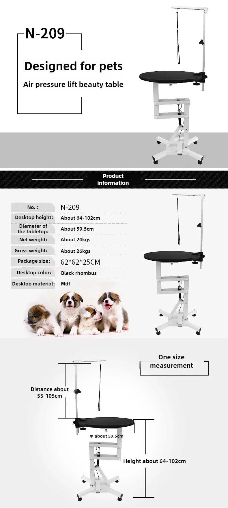 Hot Pet Special Grooming Table Pneumatic Lift Rotary Hair Cutting Grooming Table Teddy Than Panda Dog Special high quality
