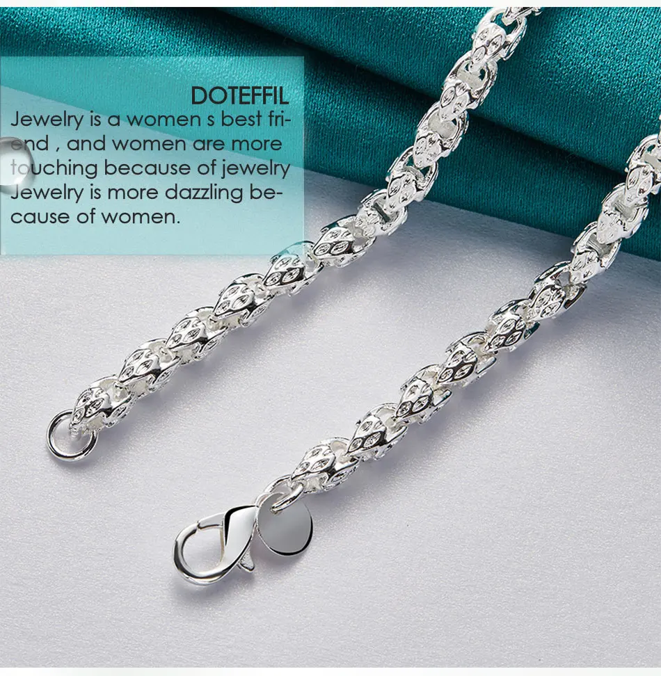 DOTEFFIL Halskette aus 925er-Sterlingsilber, 20/24 Zoll, 5 mm, Wasserhahn-Kette für Damen und Herren, modisch, Hochzeit, Verlobung, Charm-Schmuck – Detail 5