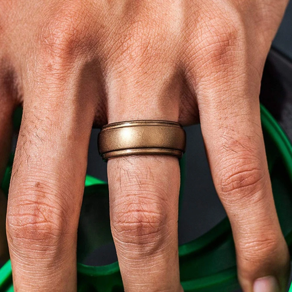 8PCS Silicone Wedding Ring Engagement Flexible Sport Band Size Holder Men's  Loop