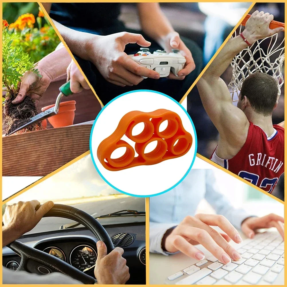 Finger Strength Trainer 5 Finger Finger Strength Grip Band Elastic Silicone Wrist Gripper Band Mini Portable Muscle Building for Rehabilitation Training