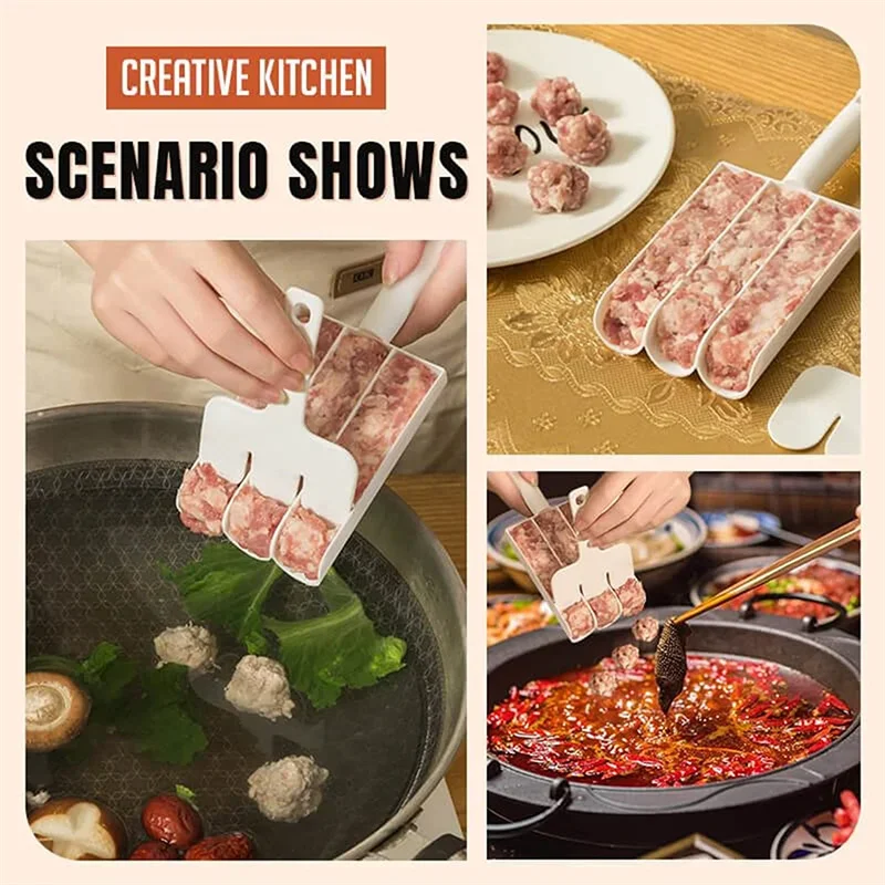 Creative Kitchen Triple Meatball Maker Useful Meatball Maker Machine Fish Ball Set DIY Home Cooking Tool Kitchen Accessories