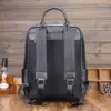 2024 New Brand Fashion Genuine Leather Men Woven Backpacks Real Natural Leather Student Backpack Boy Luxury Computer Laptop Bag 4