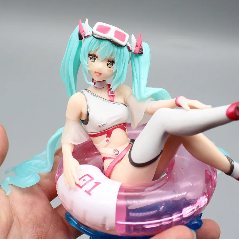 11cm Kawaii Hatsune Miku Figure Miku Figures Swim Ring PVC Statue