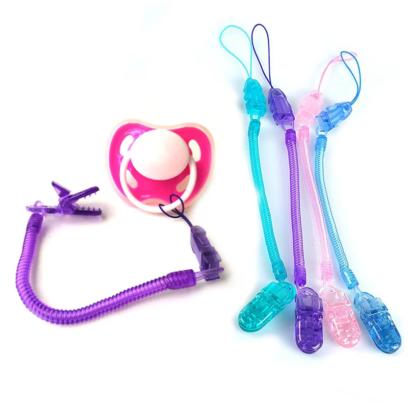 Retractable Elastic Baby Infant Toddler Dummy Pacifier Spring Soother Nipple Clip Chain Holder Strap Baby Chew Toy