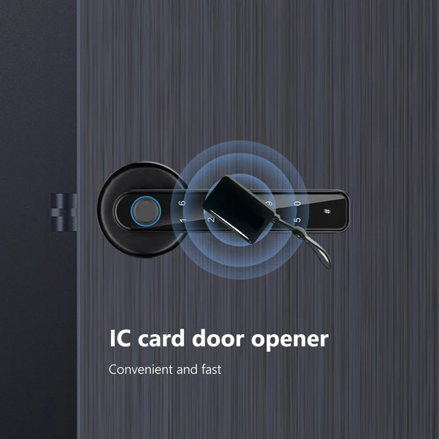 Smart Door Lock Biometric Digital Electronic Door Lock TTLOCK APP Control Type-C Emergency Charge for 3.5-6.5cm Thickness Doors 4