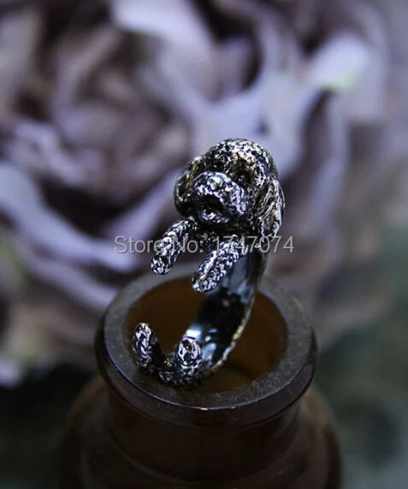 lifelike-poodle-ring-adjustable-dog-lover-jewelry-for-women