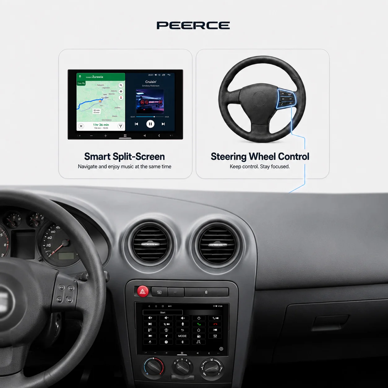 Radio para Auto Android 15 de 7'' para Seat IBIZA 3 III 2002-2008, Reproductor Multimedia, Navegación GPS, CarPlay Inalámbrico, Video 4K, WIFI 4