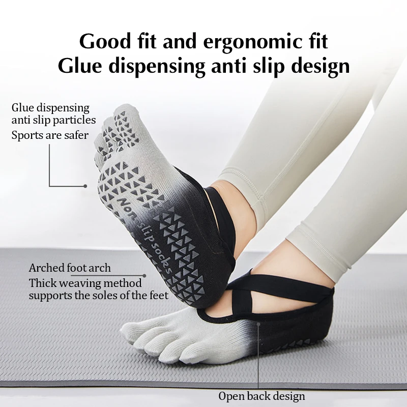 Gradient Yoga Socks Professional Dispensing Anti-Skid Socks Women'S Five-Finger Socks Sports Socks Fitness Jump Pu Lati Socks 18 S529d6d0df4bf469699951f0db2cdf03fa