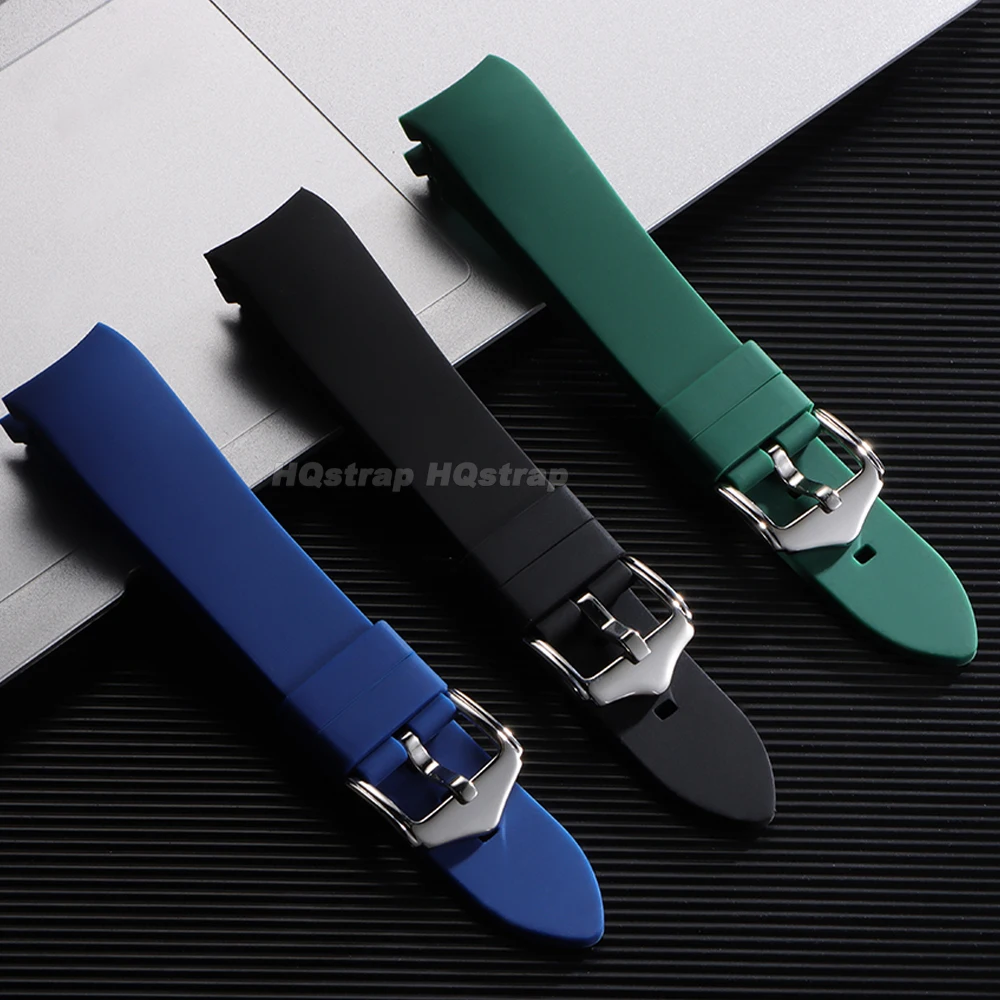 Enhanced Silicone Sport Strap - Curved End, Universal Waterproof Wristband (Multiple Widths Available)