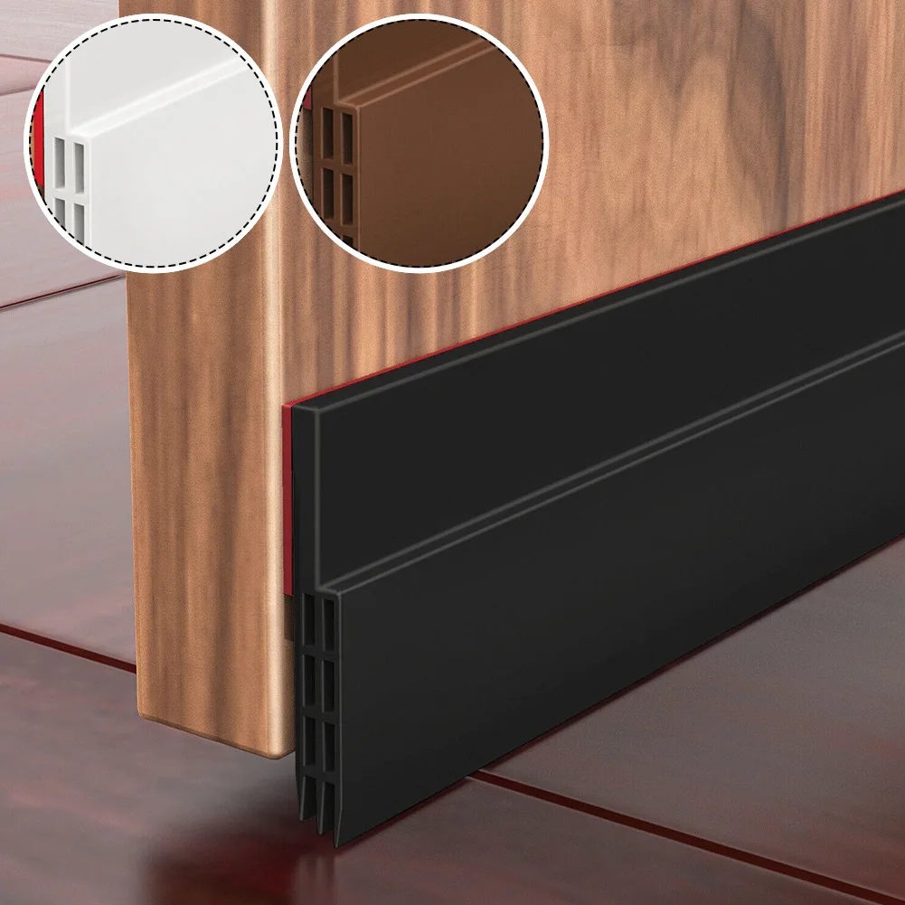 

For Frameless Sliding Doors Glass Doors Door Bottom 1M Internal Door Draft Excluder Strip Self Adhesive Tape Bottom Seal Stopper