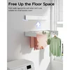 Wall Mounted Clothes Drying Rack, Foldable Wall Mount Laundry Drying Rack Folding Indoor, 5 Rods, 31.5", White 2
