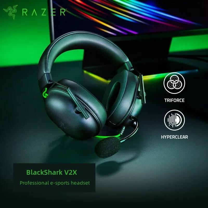 

Razer BLACKSHARK V2 X Headphones E-sports Game Headset with Microphone 7.1 Surround Sound Video Gaming Earphone Wired for PC PS4