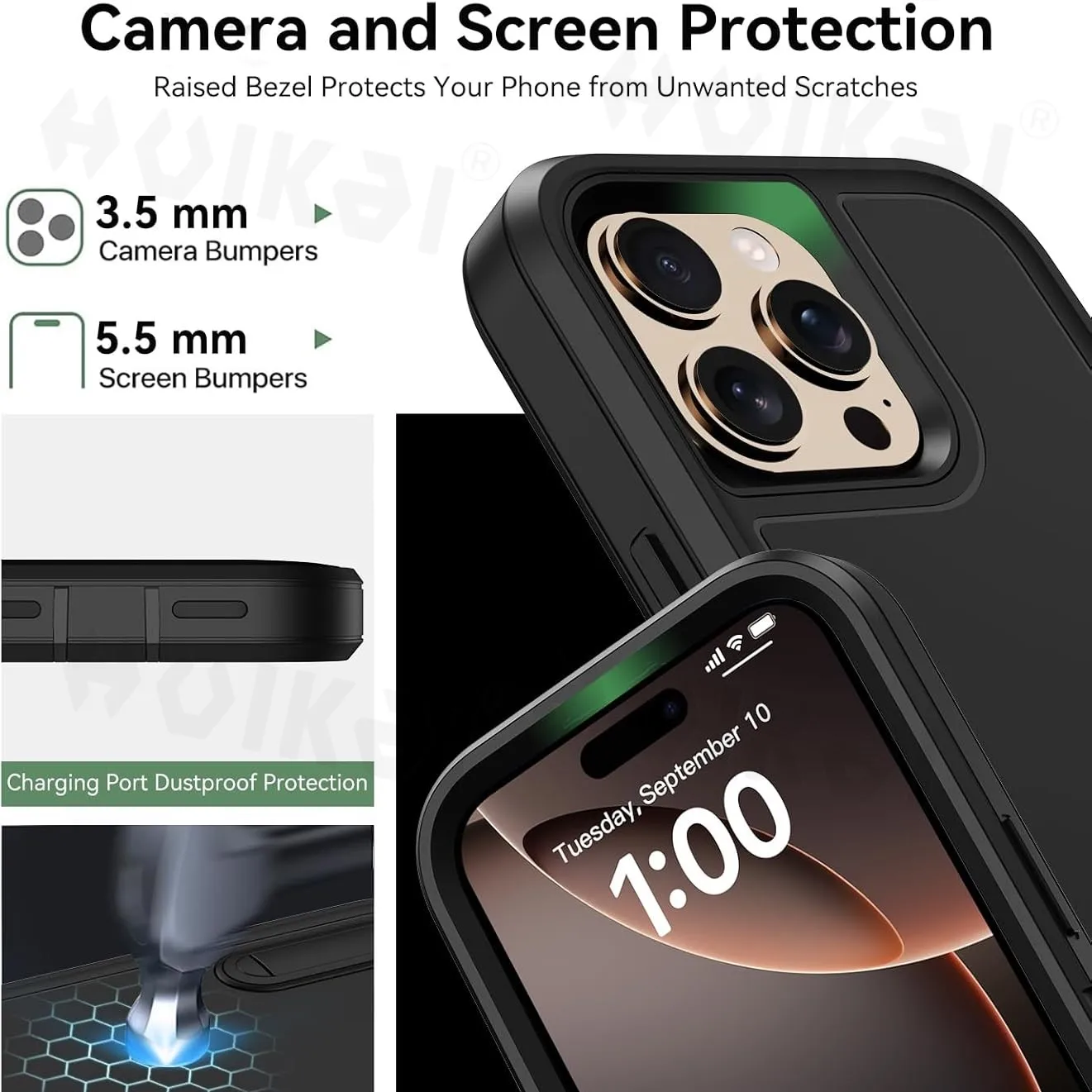 Heavy Duty Shock Absorption Full Body Protective Silicone Rubber Phone Case