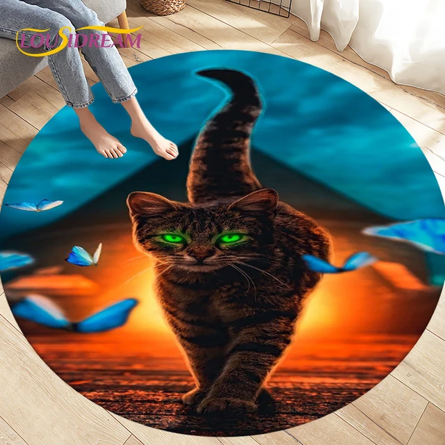 3D Cartoon Cute Cat Area Rug,Carpet Rug for Living Room