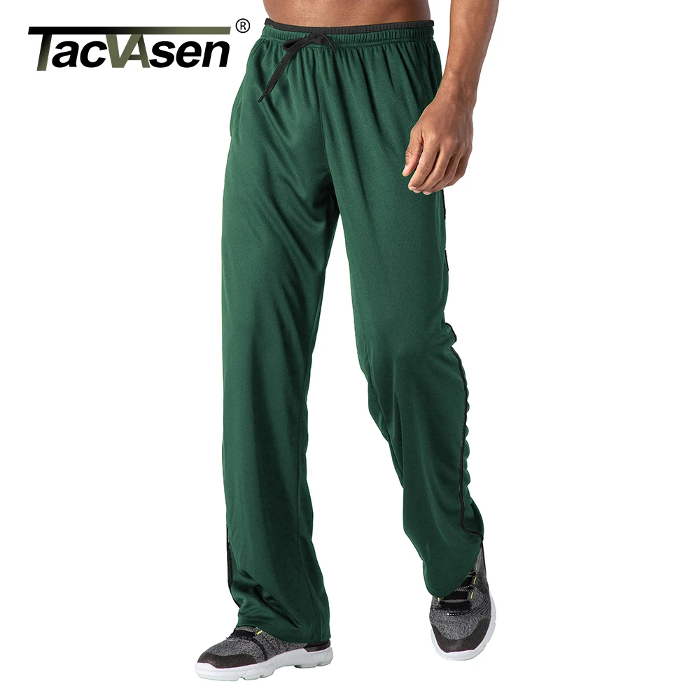 Sport Jogging Trousers TACVASEN Breathable Mesh Sportswear Pants Men Casual Trousers Elastic Waist Running Joggers Hiking