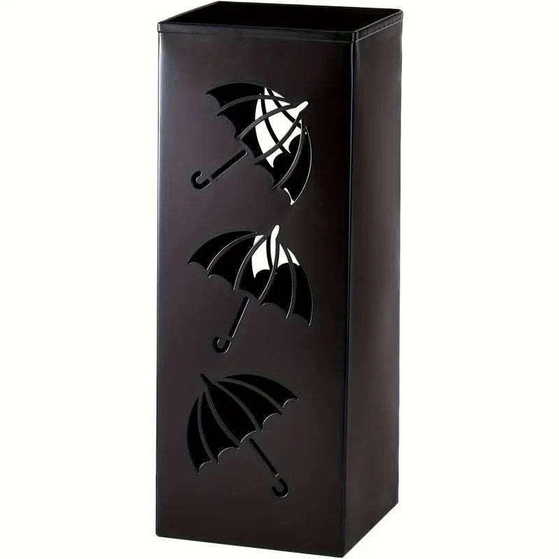 Umbrella Holder Bohemian Style Black Metal Umbrella Stand Free-Standing Durable Storage for Home Office Hotel Decor