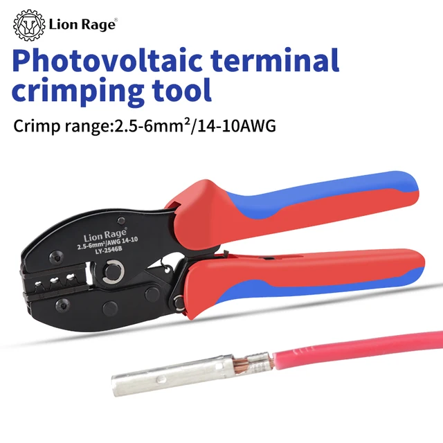 Outil solaire photovoltaïque MC4 pince à sertir terminal LY-2546B panneau solaire connecteur étanche pince à outils 2.5/4/6mm 2 14-10AWG 1