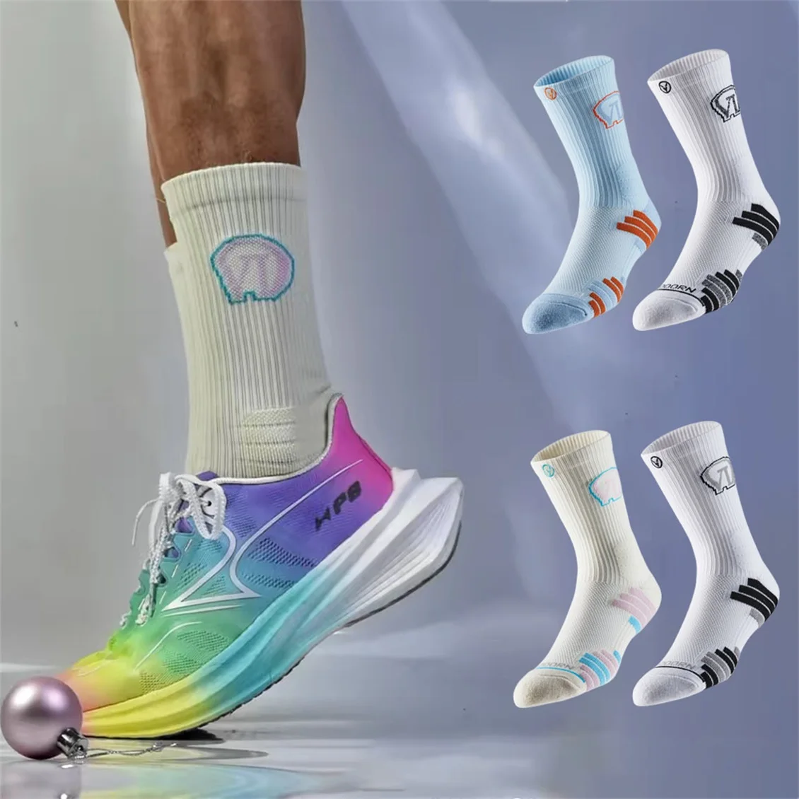 

Veidoorn Athletic Crew Socks Compression Thick Basketball Socks for Men Women Breathable Cushioned Sport Socks