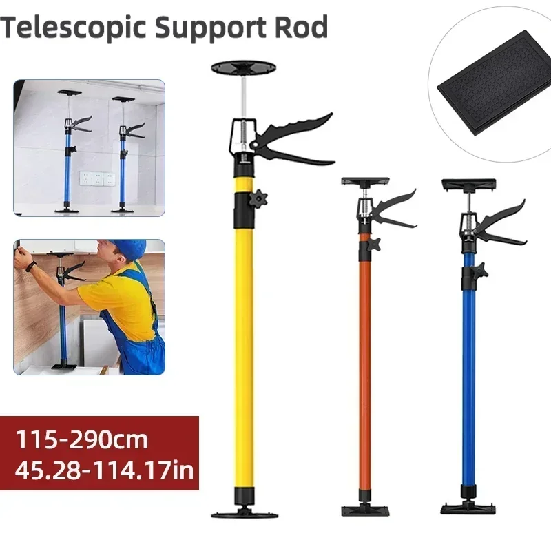 Aste di Supporto Telescopiche per Installazione di Mobili per la Lavorazione del Legno, Asta Regolabile in Acciaio Inossidabile con Cuscinetti Antiscivolo, 50 a 115 Cm Aste di Supporto Telescopiche per Installazione di Mobili per la Lavorazione del Legno, Asta Regolabile in Acciaio Inossidabile con Cuscinetti Antiscivolo, 50 a 115 Cm