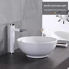 Bathroom washbasin Balcony washbasin Round size two models excluding faucet Sold separately ceramic pedestal washbasin 1