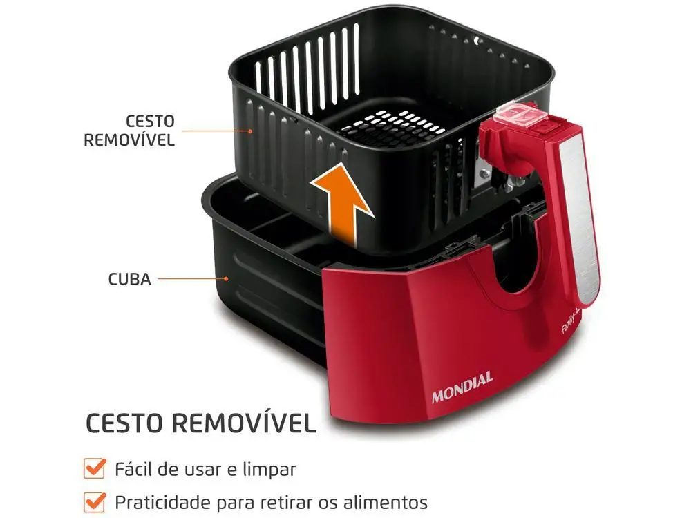 Fritadeira Elétrica sem Óleo/Air Fryer Mondial - 220V 4