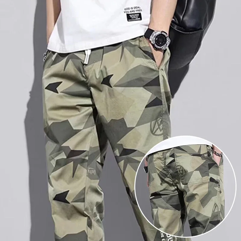 Pantaloni da Lavoro Mimetici da Uomo 2026, Casual Multitasche, Sottili Estivi, Slim Fit, Streetwear, per Jogging Outdoor - immagine 4