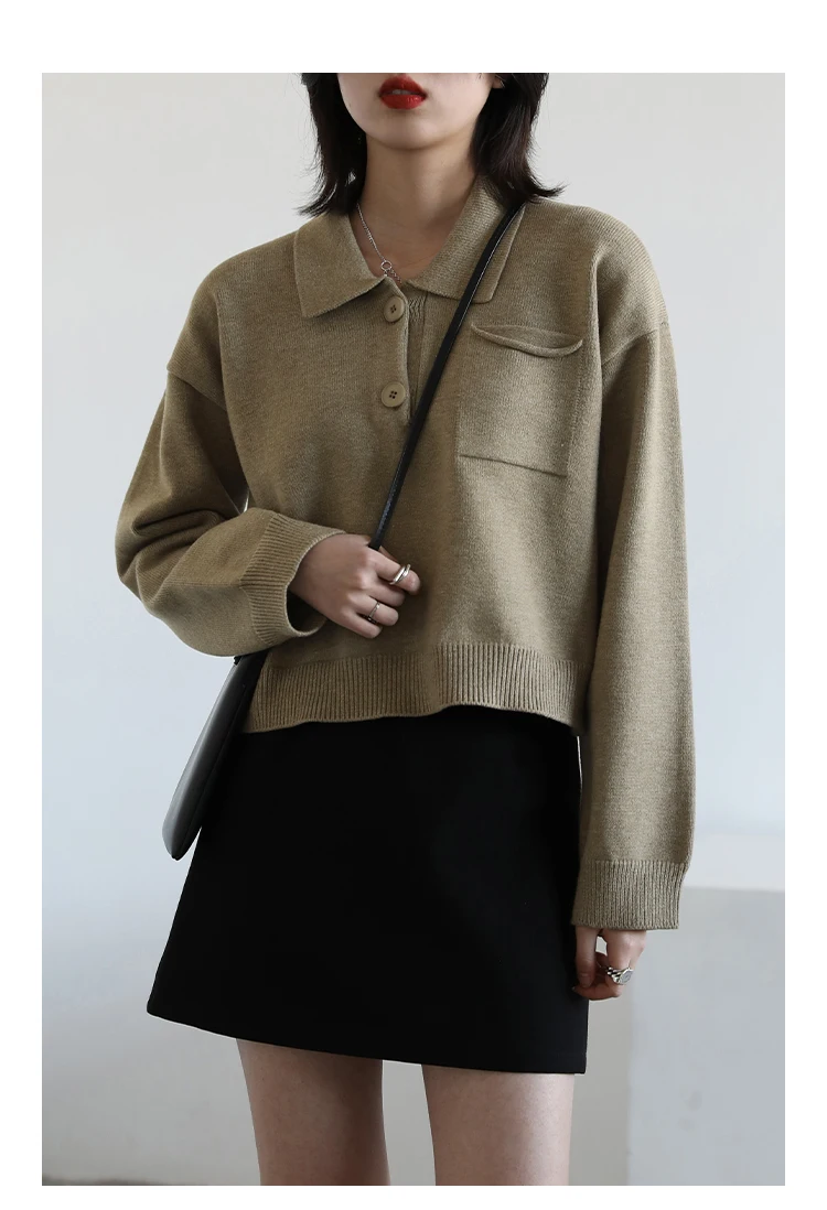 Женский белый свитер-поло CHIC VEN | AliExpress