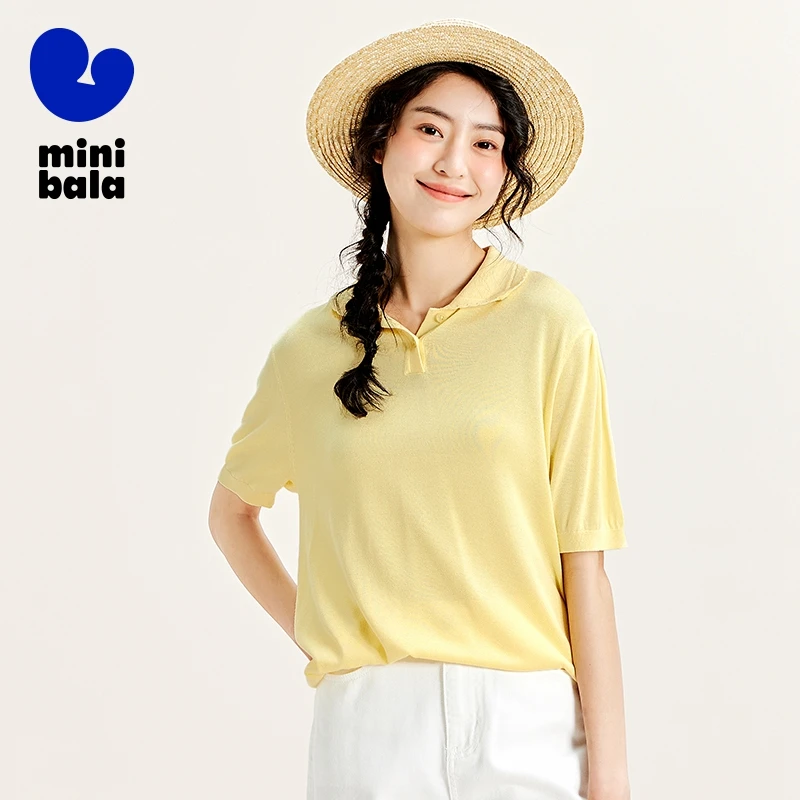 Mini Bala T-Shirt Mother-Daughter Outfit Mother-Daughter Dress Skin-Friendly Eco-Friendly Soft Comfortable Knitted T-Shirt 4