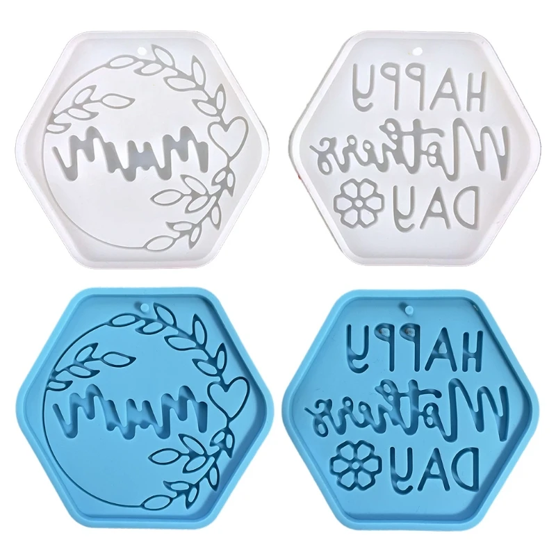 

Unique Hexagon Keychain Silicone Mold Keychain Epoxy Resin Molds