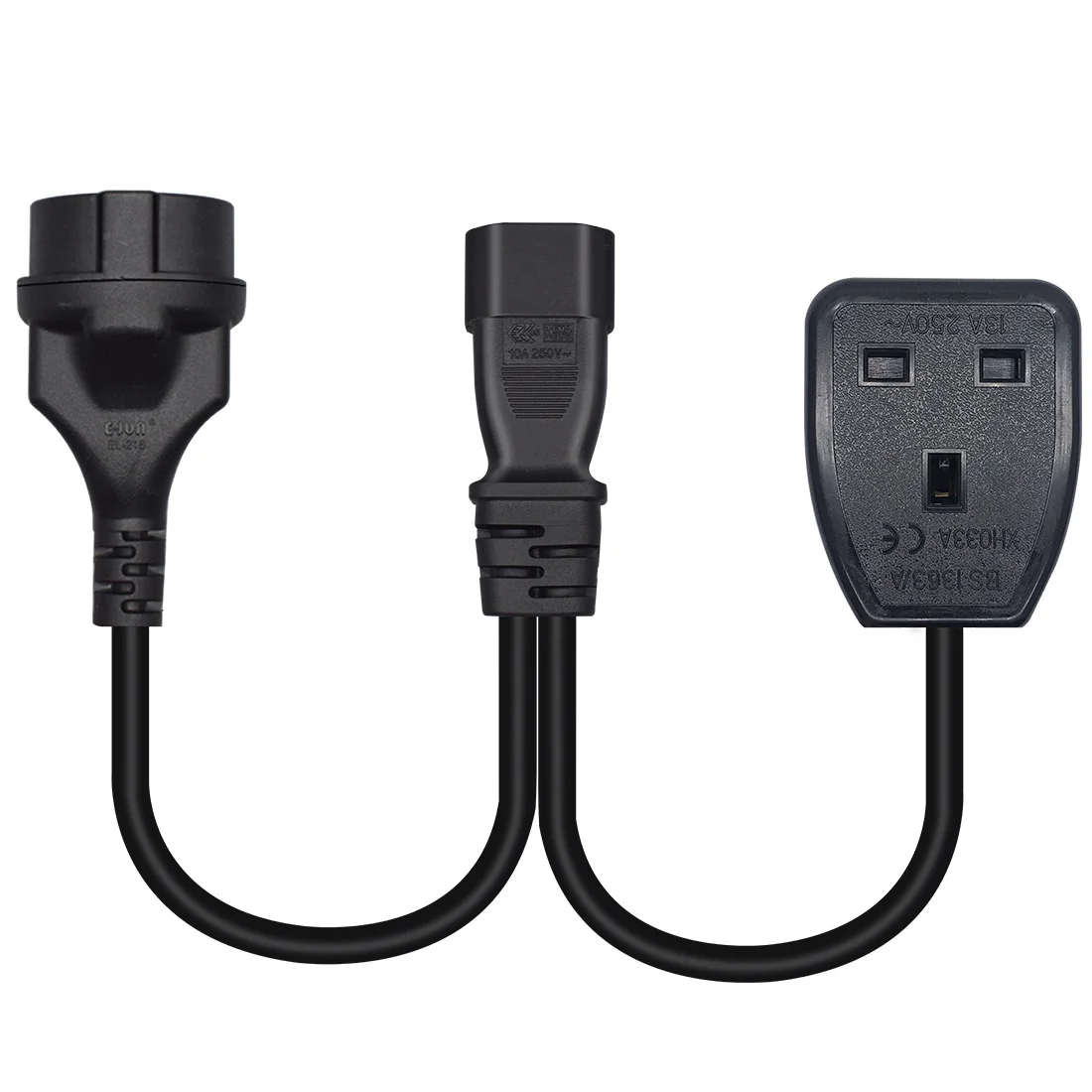JORINDO IEC 320 C14  ÷- 4.8MM   3 Ȧ  AC  ڵ, EU + UK ǥ   ̺
