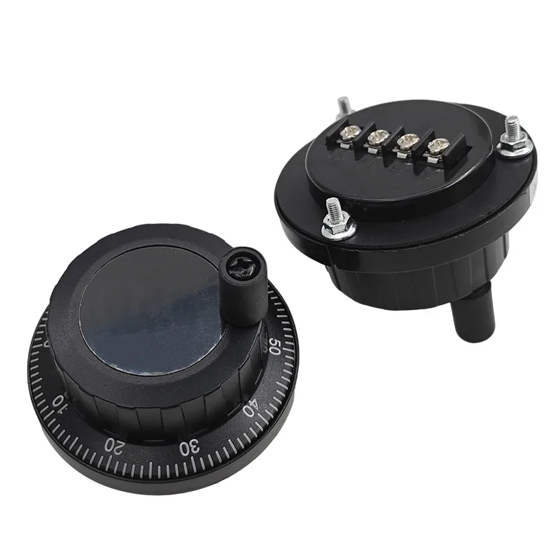 CNC 및 PLC용 검정색 60mm 수동 펄스 발생기 핸드휠 5V 4핀 100PPR NPN 인코더