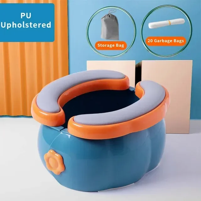 Blue PU Upholstered