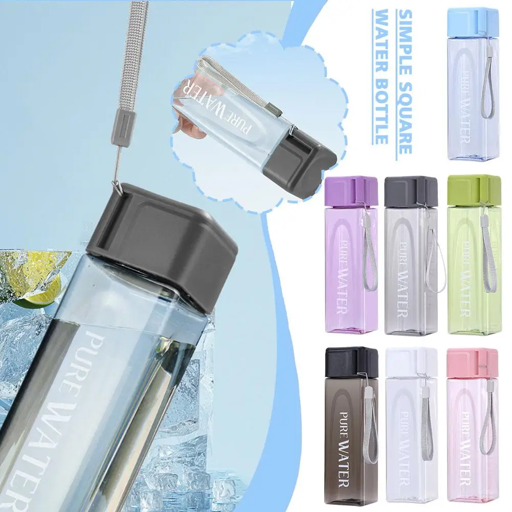 

Simple Square Sports Water Bottle 500ml Drinking Tool Portable Compact Wholesale Easy Leakproof BPA-Free Cup Clean Durable R3Q4