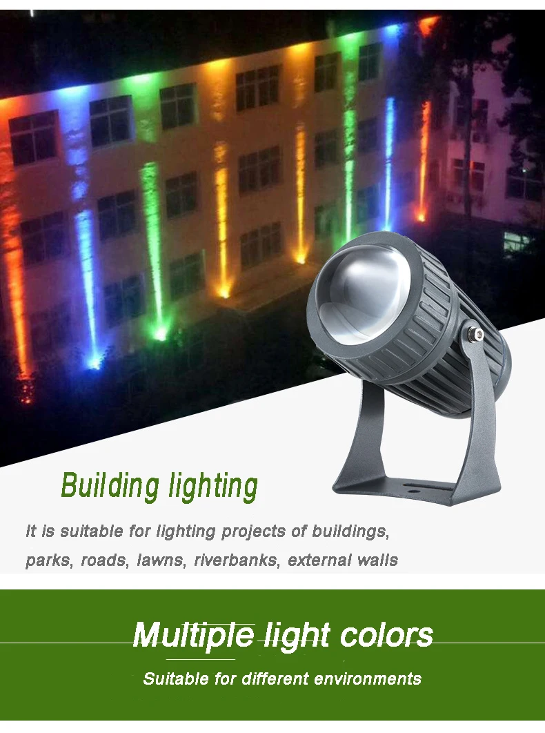 Led Hotel exterior wall super bright spotlight remote outdoor rainproof spotlight projection light outline wall washing light