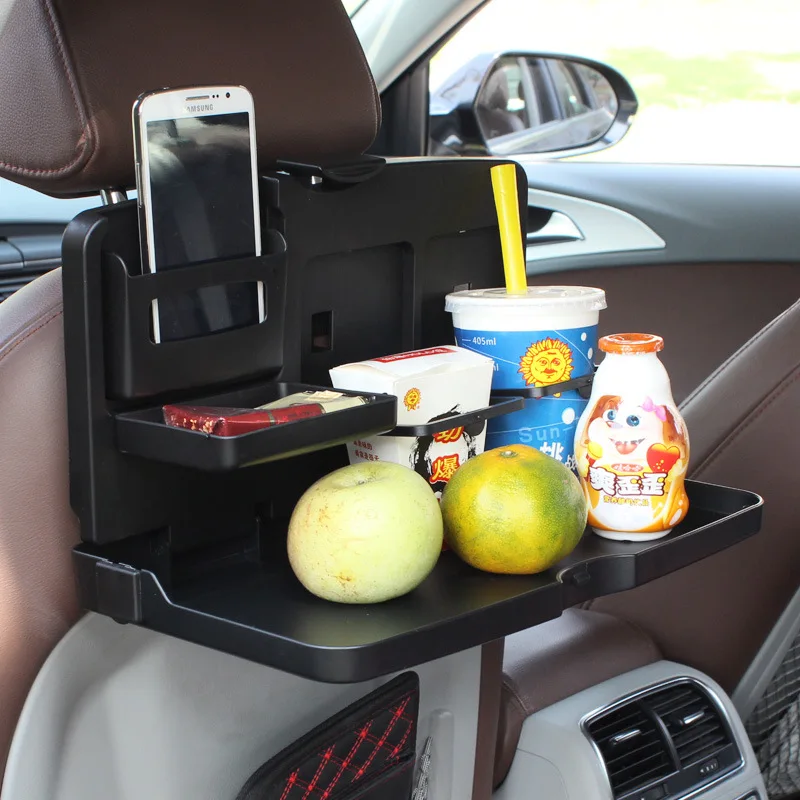 Car Backseat Eating Tray Adjustable Auto Seat Bottle Food Organizer Car  Headrest Laptop Phone Holding Tray Auto drink coffe tray - AliExpress