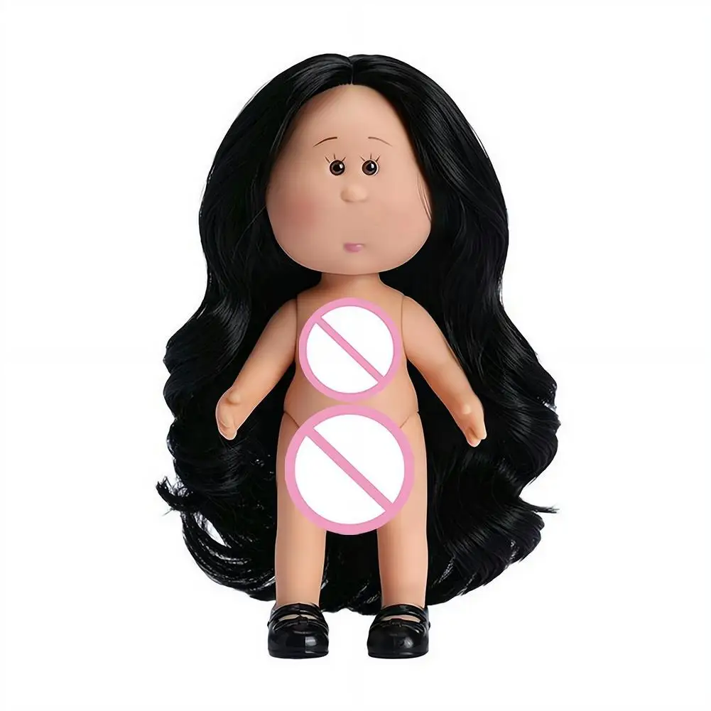 14cm Mini-Kartoffelpuppe mit 5 beweglichen Gelenken, DIY Vinyl-Süße Puppen, Spielzeug mit lockigem Haar, 14cm Vinylpuppe mit Bohnenaugen, dunkelhäutige Anziehpuppe – Detail 17
