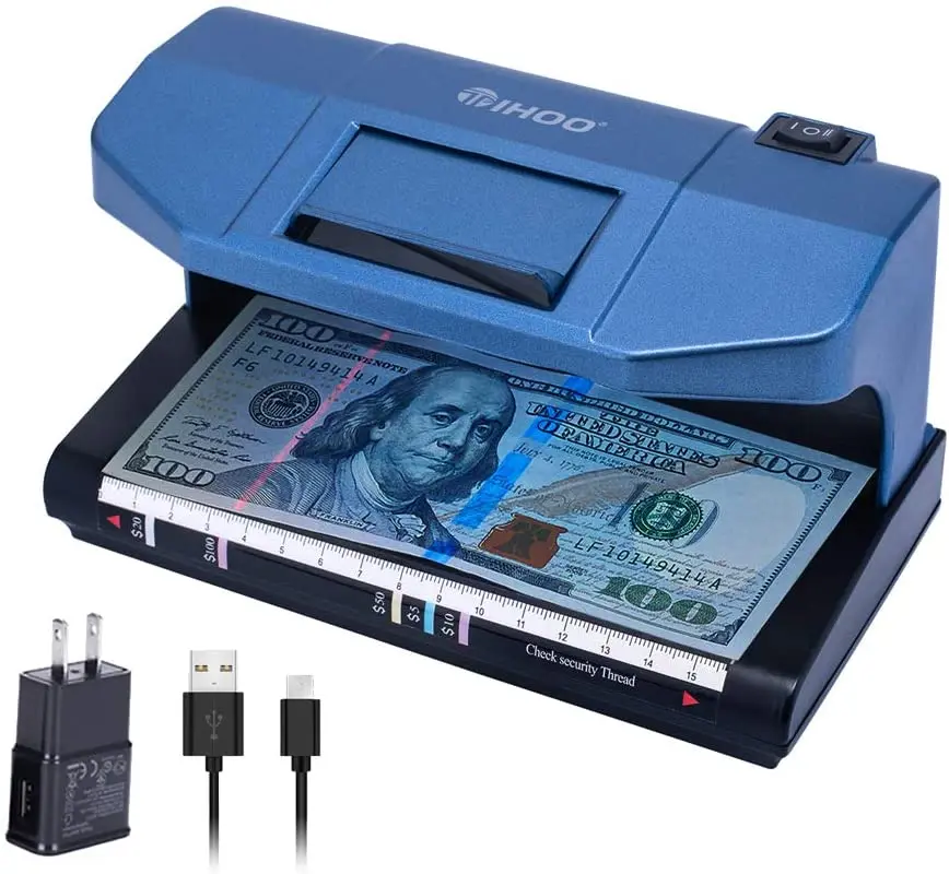 Magnetic UV LED Watermark Magnifying Counterfeit Bill Detector Money ...