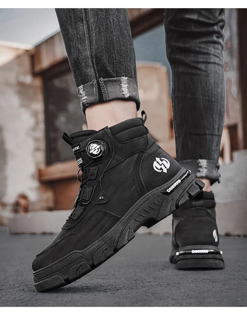 Boots Men Shoes Casual Cowboy Tactical Motorcycle Chelsea Ankle Work Leather Outdoor Designer Luxury Hiking Botas Hombre
