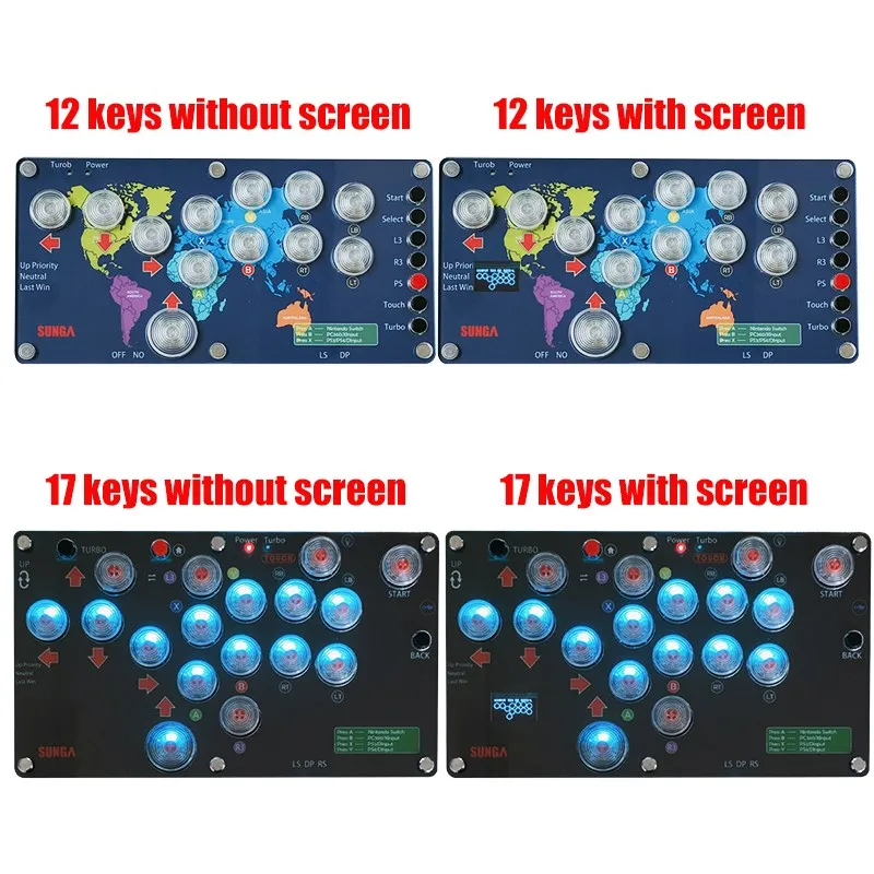 Hitbox Arcade 17Key/12key Fightstick 미니 히트 박스 파이팅 비디오 게임 컨트롤러 Sanwa 버튼 Xinput/dinput for PC/NS/PS4/XBOX