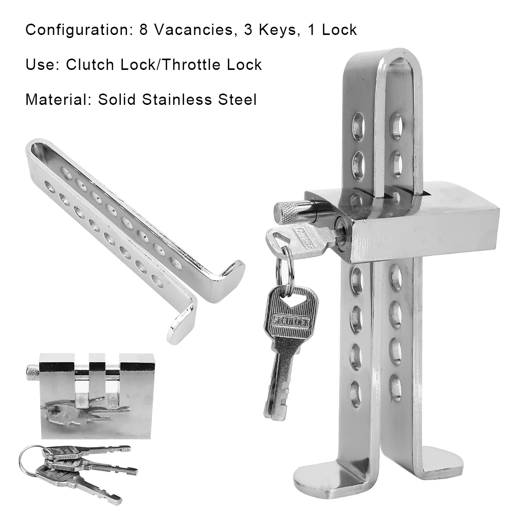 brake pedal lock car pedal lock car lock safety lock Steel Stainless Car Clutch Lock Auto Brake Pedal Lock Throttle Accelerator Security Anti-Theft Tool Universal