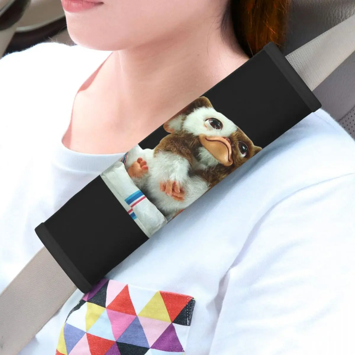 Gremlins Gizmo Car Seat Belt Pads 2 Pack Adjustable Horror Monster Sci Fi Movie Seatbelt Shoulder Strap Covers