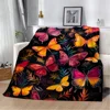 Flower Butterfly Blankets for Decorative Sofa Blanket King Size Microfiber Bedding Fluffy Plaid Beach Towel Home Interior Throw 4