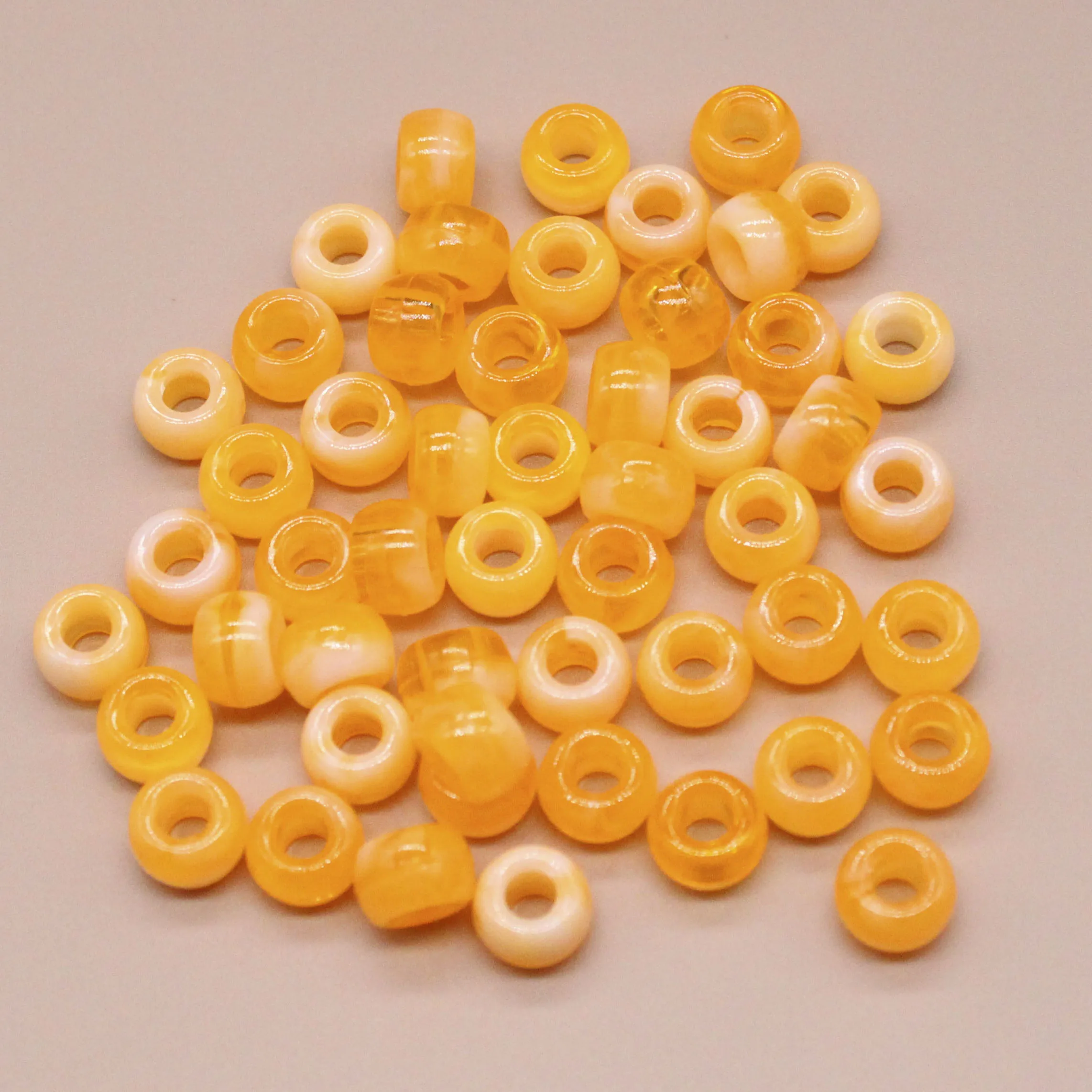 

Акриловые бусины с большим отверстием 6x9 мм, бусины для волос, свободные бусины-разделители, аксессуары для ювелирных изделий