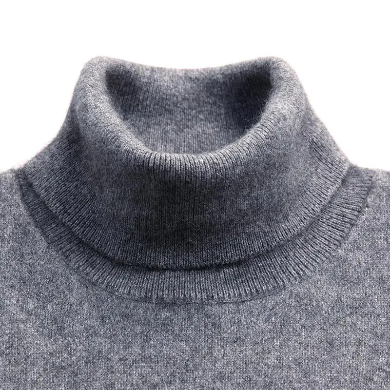 Suvoiier Heren Kasjmier Katoenmix Rolkraag Mannen Pullover Pull Homme Hals Jumper Mannelijk Hoge Kraag Gebreide Trui, Donkerrood, XL